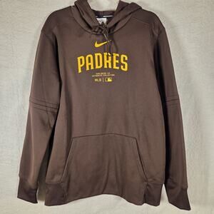 Nike San Diego Padres Hoodie Mens M Therma-Fit MLB Authentic Collection Brown